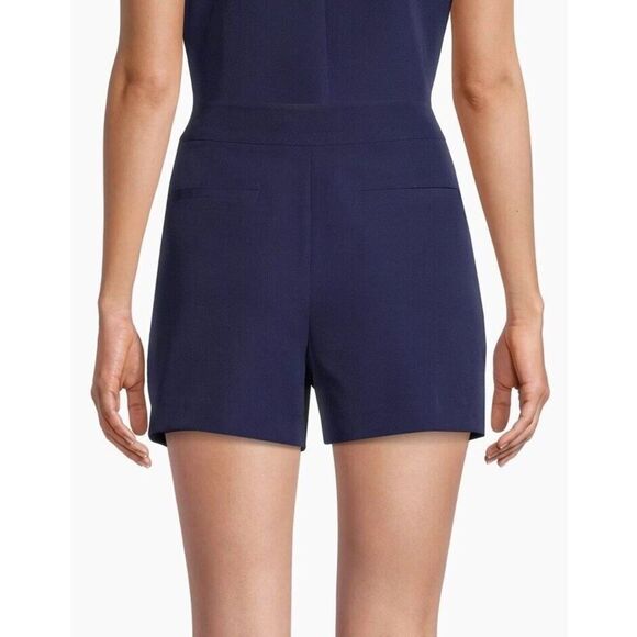 MILLY Aria Cady Sz 10 Button Tab Shorts Navy Blue - Picture 7 of 11